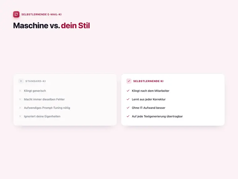 Selbstlernende E-Mail-KI – Screenshot 2