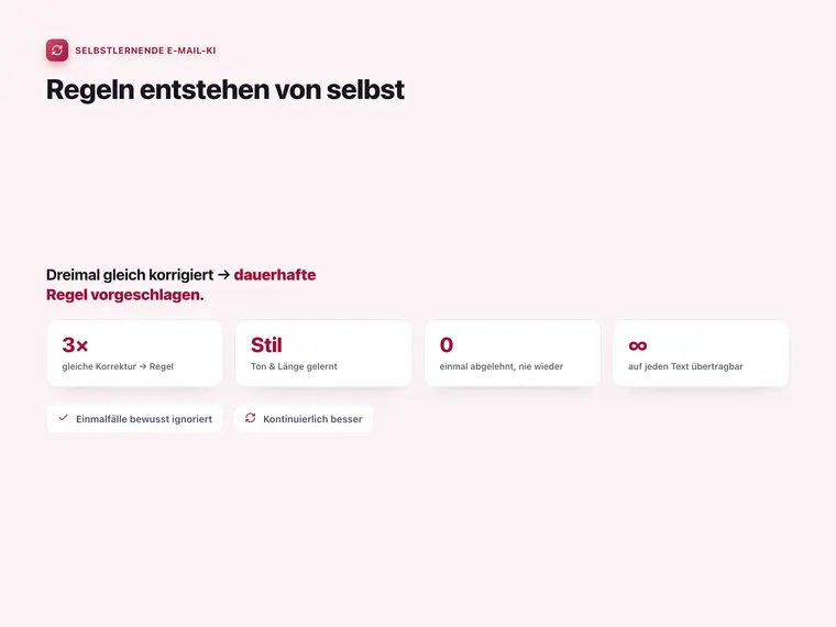 Selbstlernende E-Mail-KI – Screenshot 3