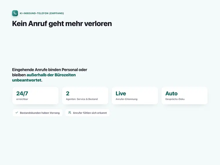 KI-Inbound-Telefon (Empfang) – Screenshot 2
