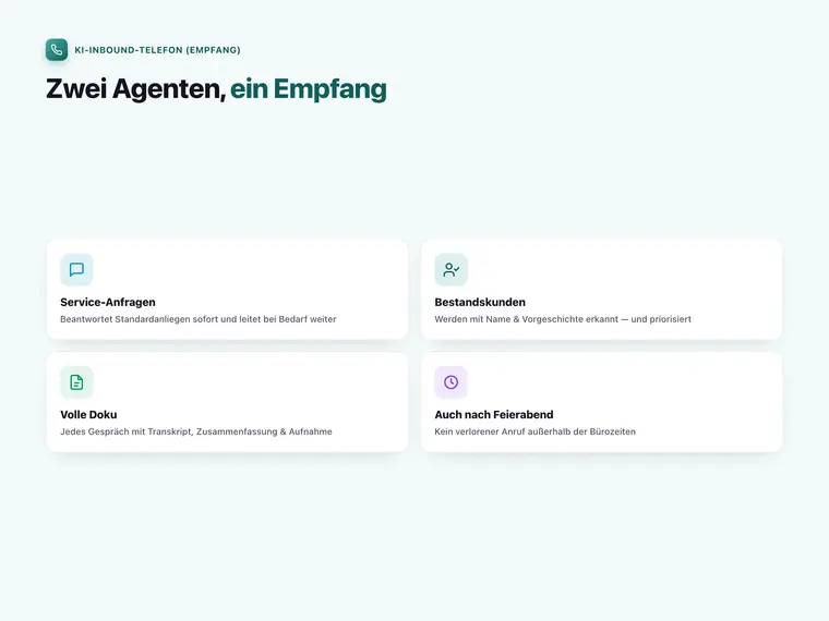 KI-Inbound-Telefon (Empfang) – Screenshot 3