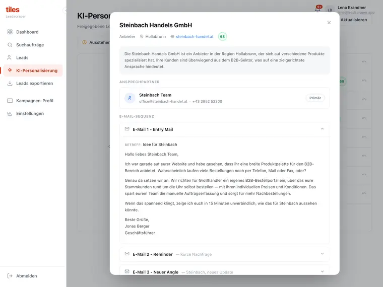 Leadscraper & Coldmailing – Screenshot 3