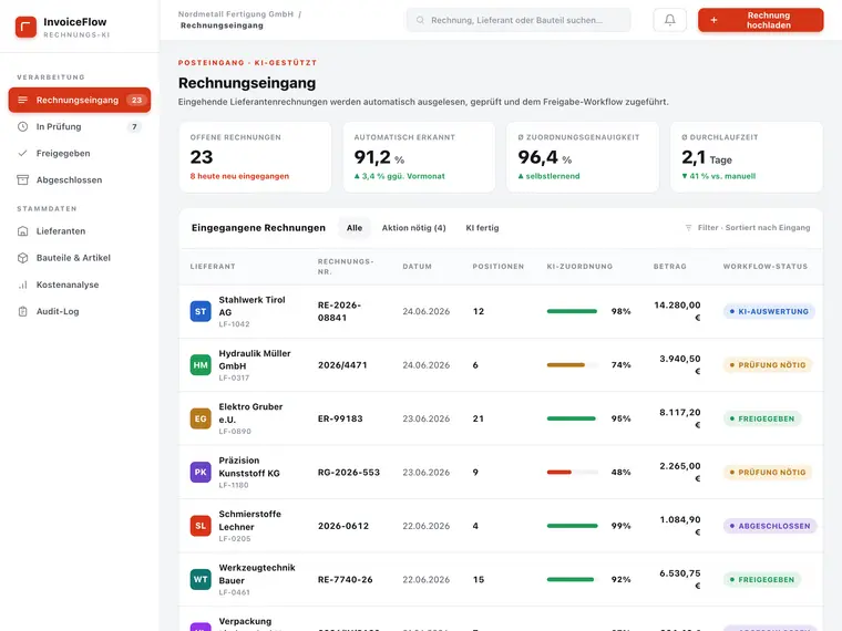 Automatische Lieferantenrechnungs-Verarbeitung – Screenshot 1