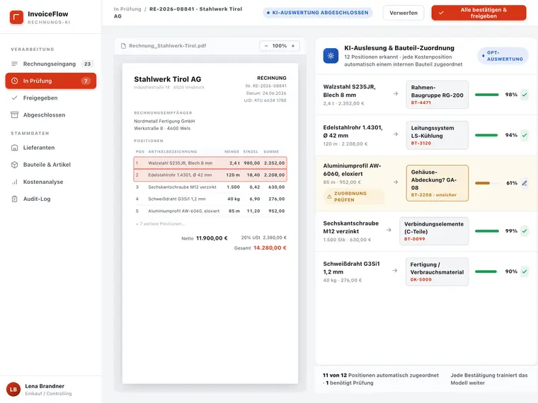 Automatische Lieferantenrechnungs-Verarbeitung – Screenshot 2