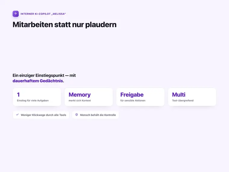 Interner KI-Copilot „Melissa“ – Screenshot 3