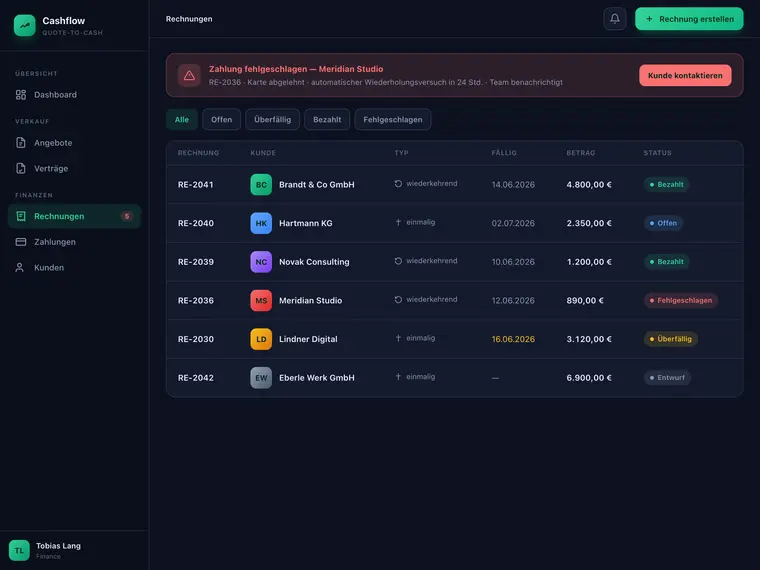 Angebot-bis-Zahlung (Quote-to-Cash) – Screenshot 3