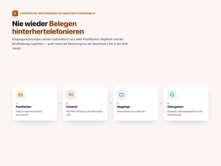 Lieferanten-Rechnungen automatisch einsammeln – Screenshot 1