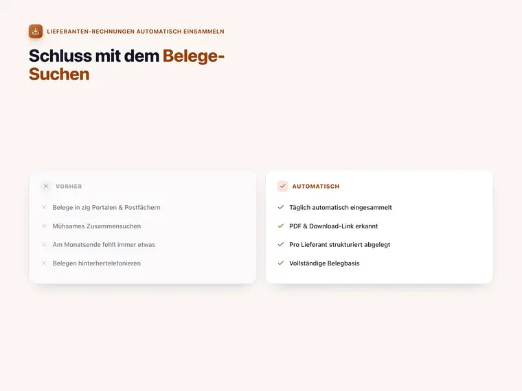 Lieferanten-Rechnungen automatisch einsammeln – Screenshot 2