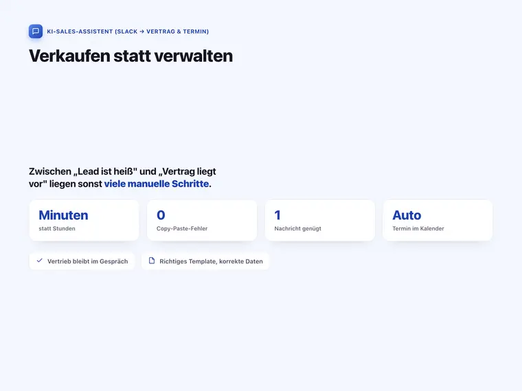 KI-Sales-Assistent (Slack → Vertrag & Termin) – Screenshot 2