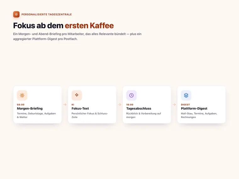 Personalisierte Tageszentrale – Screenshot 1