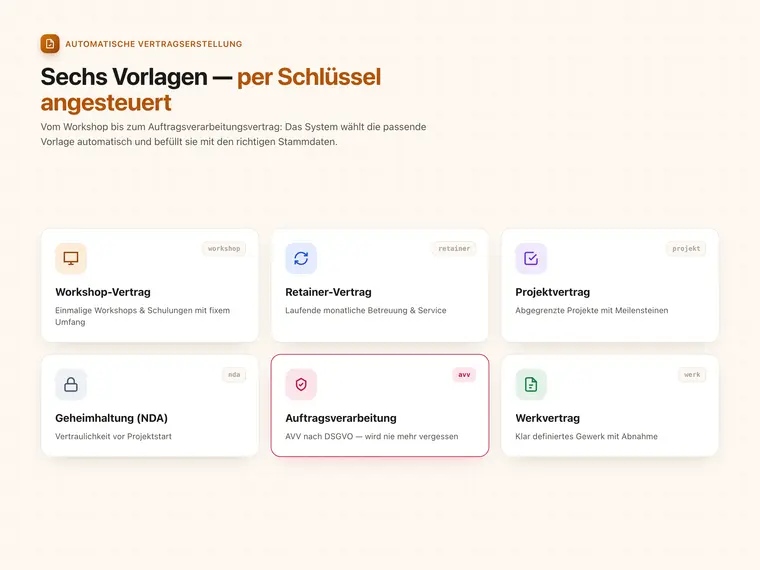 Automatische Vertragserstellung – Screenshot 2