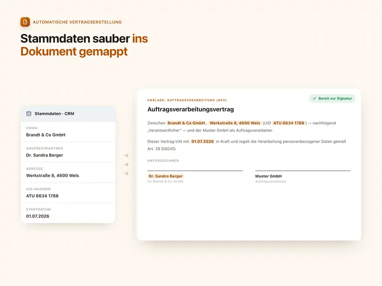 Automatische Vertragserstellung – Screenshot 3
